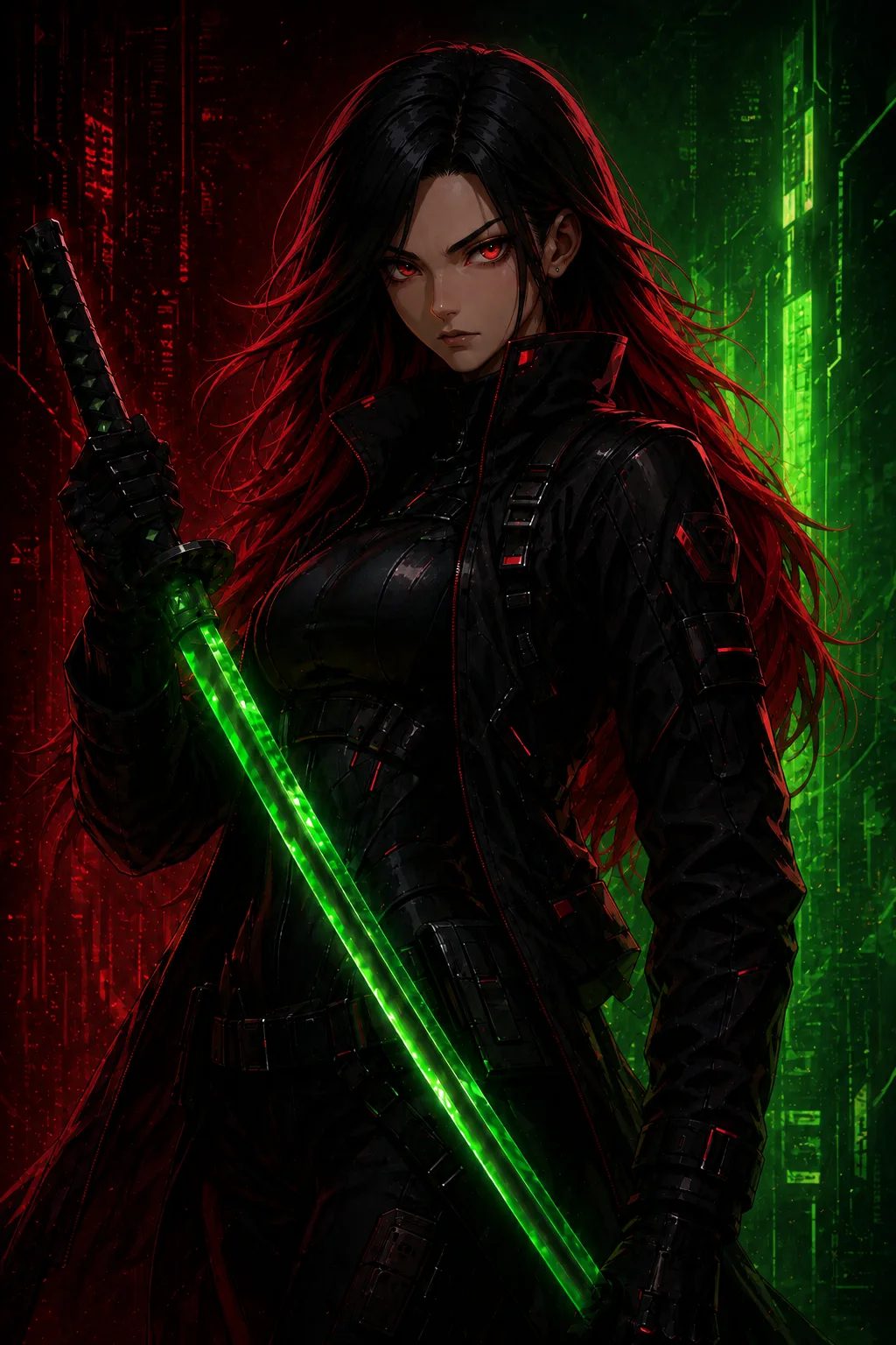 KITA — cyberpunk warrior in a neon-lit city